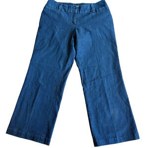 Focus 2000 Jeans Womens 8 Dark Blue Stretch Bootcut Denim Pants Classic Fit Wide